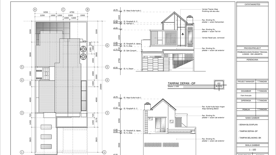 Gambar Kerja Lengkap Shop Drawing AutoCAD 2D dan Rencana Anggaran Biaya (RAB)