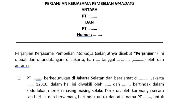 Hukum - Pembuatan Perjanjian/Kontrak - 1
