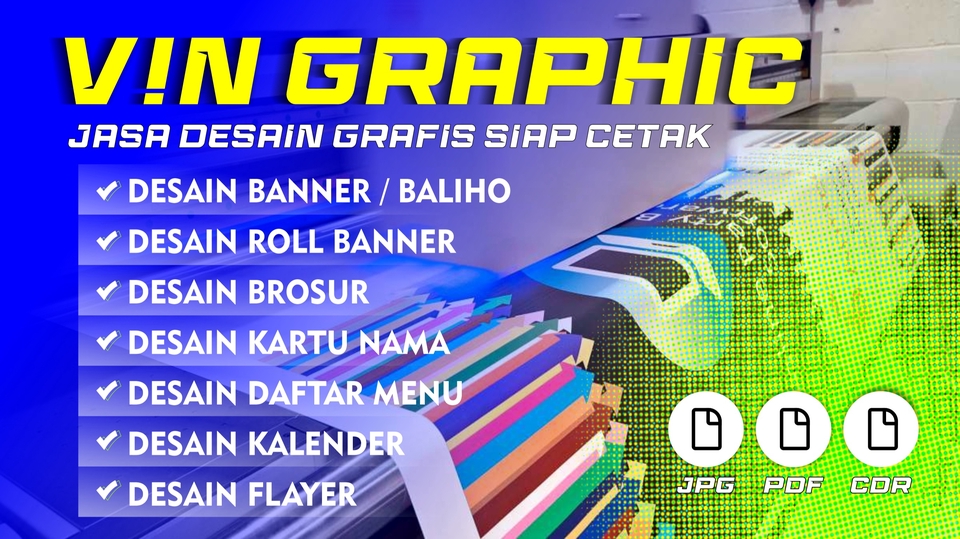 Jasa Desain Grafis Profesional: Banner, Roll Banner, Brosur, Kartu Nama, Daftar Menu, Kalender, dan Flyer. Desain Unik dan Berkualitas, Siap Cetak.