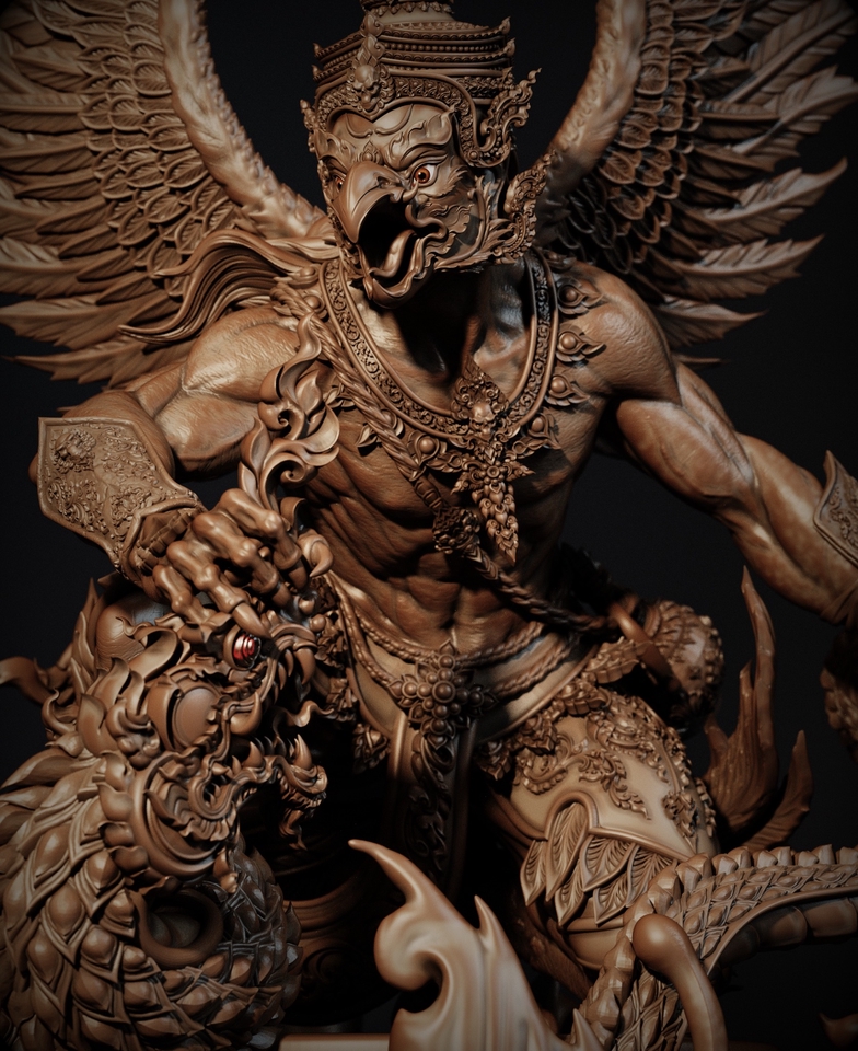 รับปั้นโมเดล 3d สัตว์เทพ นกอินทรี 3D model