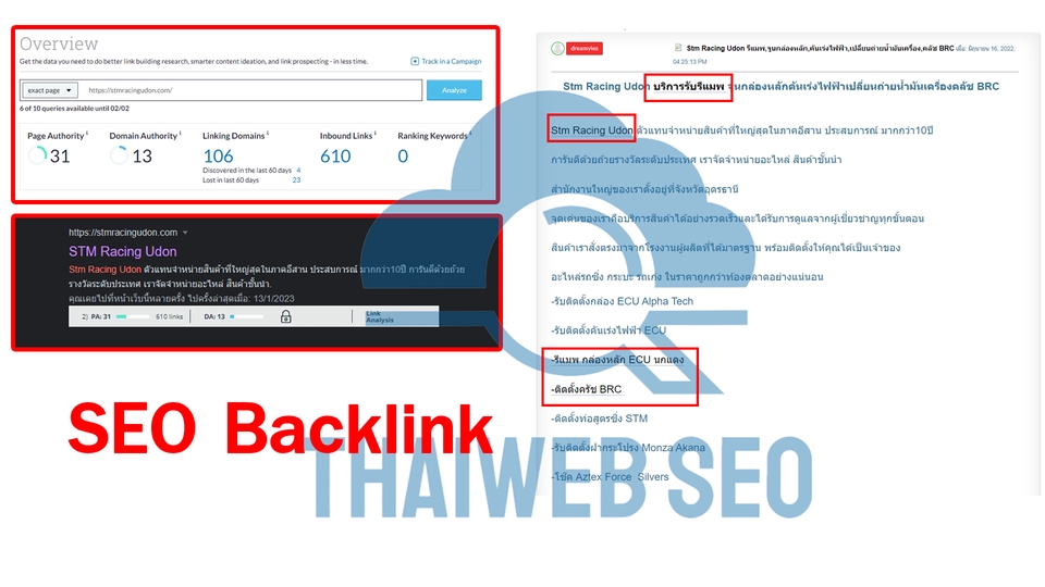 ทำ SEO - บริการทำ SEO จากบทความ และ Backlink ครบวงจร มีบริการรายเดือนราคาถูก - 13
