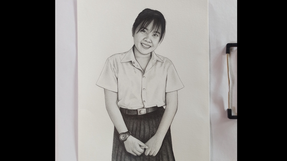 วาดภาพเหมือน Portrait - วาดภาพเหมือน portrait ขาวดำ กระดาษ200แกรม - 11