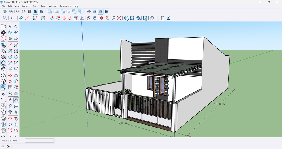 Desain 3D Rumah Minimalis Modern dengan Taman Depan untuk Jasa Desain Arsitektur di Indonesia.