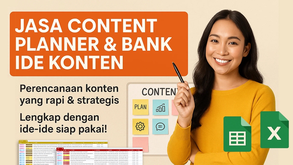 Jasa Content Creator untuk TikTok, Instagram, YouTube - Jasa Content Planner & Bank Ide Konten | Cocok untuk Sosial Media Bisnismu