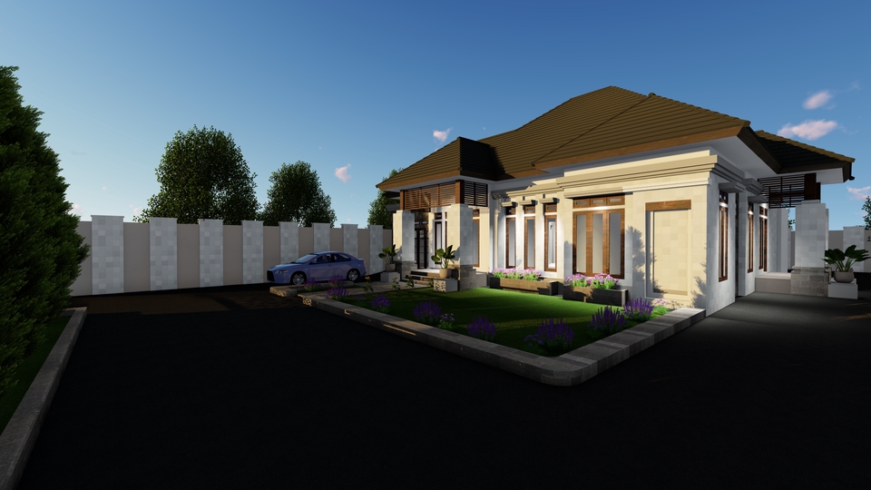 Jasa desain arsitektur rumah minimalis dengan render 3d, desain rumah modern, gambar rumah,  desain exterior.
