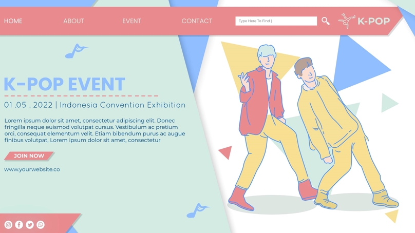 ออกแบบเว็บไซต์งานอีเว้นท์ K-POP