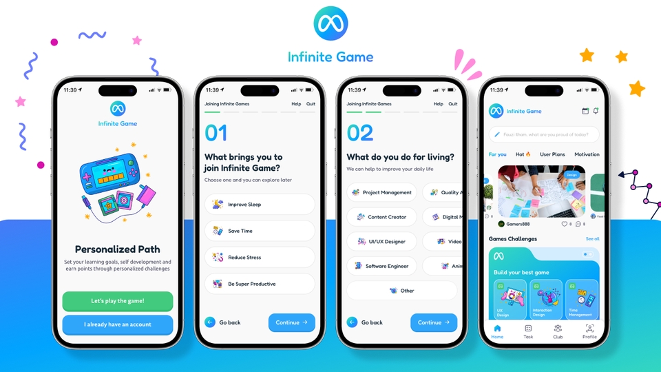 Desain UI UX aplikasi mobile untuk platform freelancing.