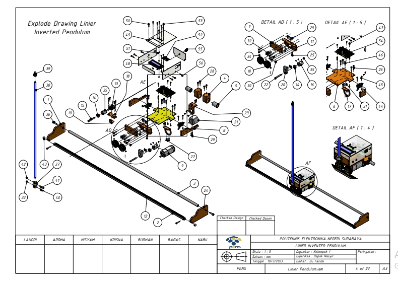 CAD Drawing - CAD Drawing atau Gambar Kerja Desain 3D | Autodesk Inventor, Fusion 360 - 19