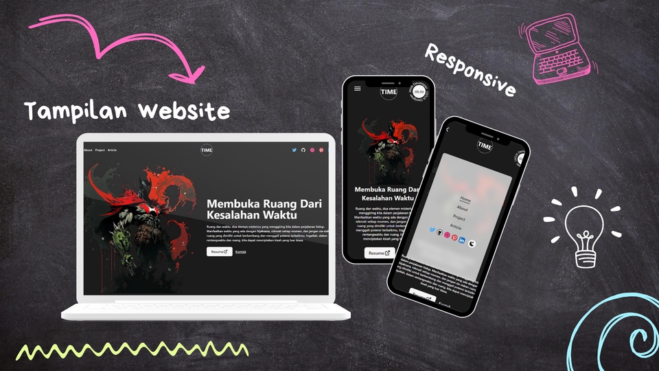 Jasa pembuatan website profesional dan responsive dengan desain modern, membantu Anda membuka ruang dari kesalahan waktu.