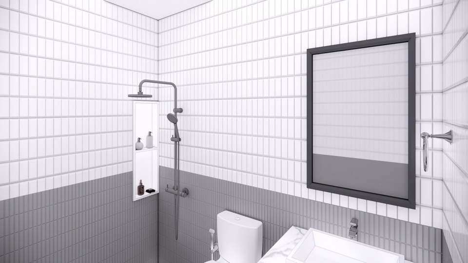 ออกแบบห้องน้ำ 3d perspective รับเขียนแบบบ้าน 3d รับทำภาพ 3d perspective ราคาถูก