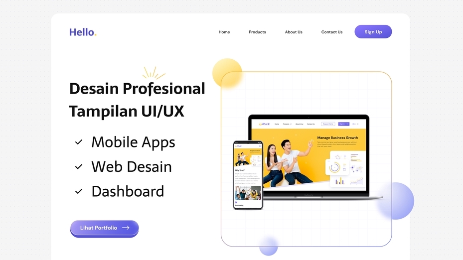 Profesional Desain UI/UX Untuk Mobile App, Website / Landing Page