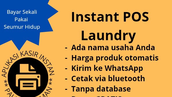 Jasa Pembuatan Software dan Program Dekstop - Instant POS Laundry Aplikasi Binatu