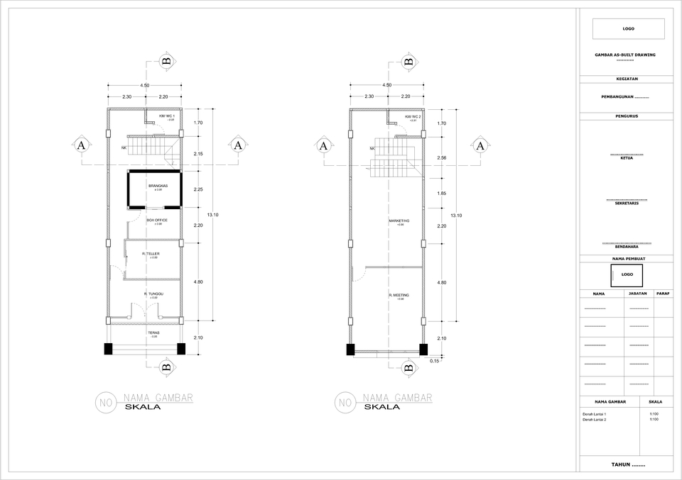 CAD Drawing - AUTOCAD 2D - GAMBAR IMB - GAMBAR KERJA - 3