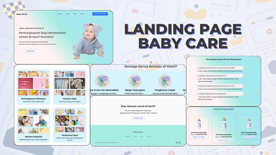 Jasa desain website murah dan profesional untuk website baby care, desain website modern, desain website responsive, dan desain website berkualitas.