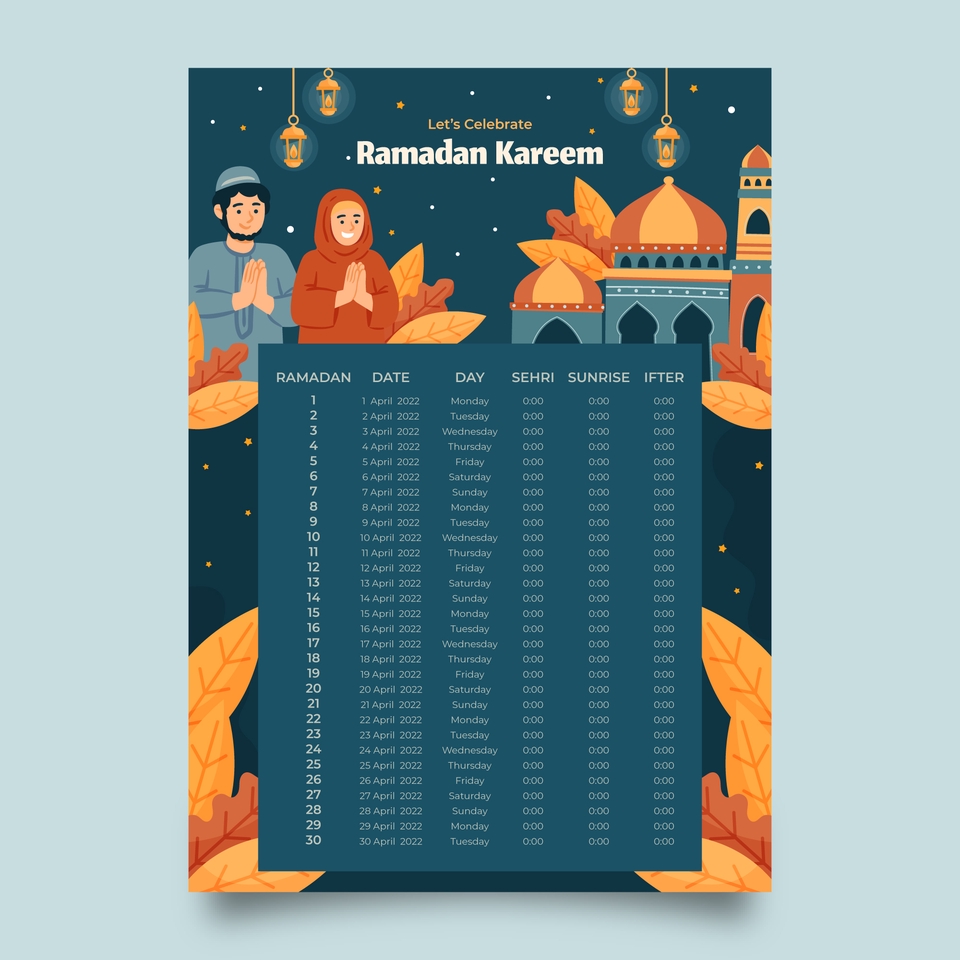 Digital Printing - Desain Imsakiyah/Jadwal Sahur dan Buka Puasa Ramadhan 1444 H untuk Perusahaan, Sekolah, Lembaga Lain - 8