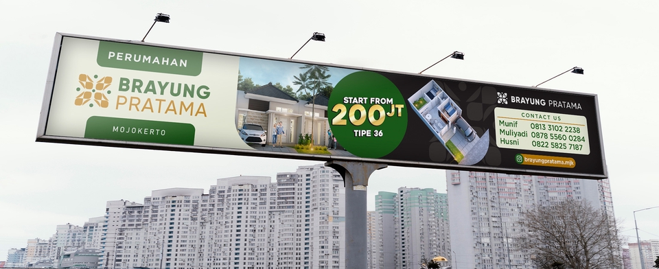 Jasa desain spanduk online, desain spanduk perumahan dengan konsep kreatif dan modern, desain spanduk rumah makan, desain spanduk toko.