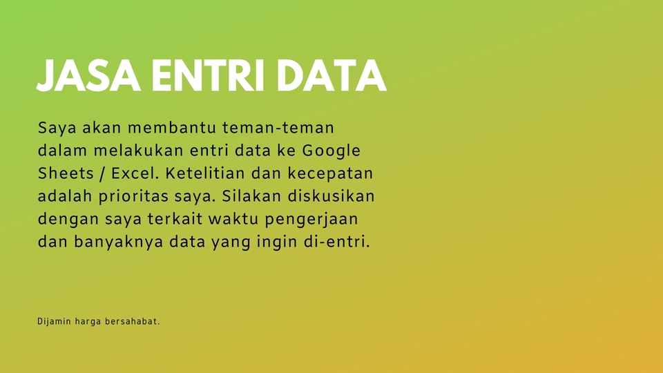 Entri Data - Entri Data/Input Data ke Spreadsheet/Excel - 1