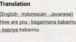 Penerjemahan - Translate Indonesia/Inggris/Jawa - 1