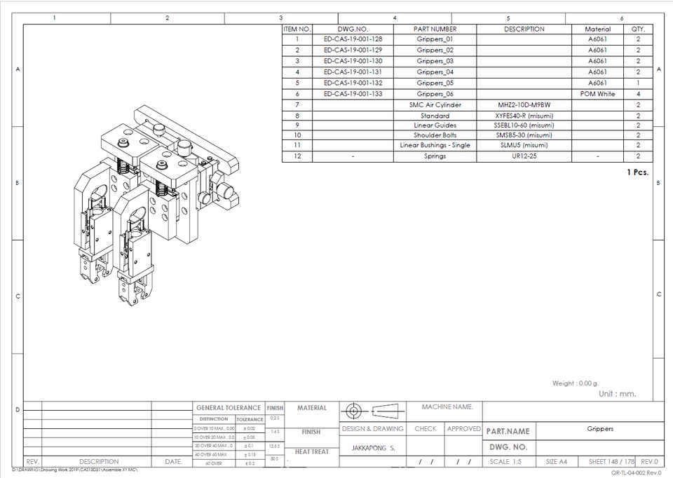 เขียนแบบวิศวกรรมและออกแบบโครงสร้าง - รับงานเขียนแบบ 2D 3D Drawing Jig&Fixture Solidwork - 16