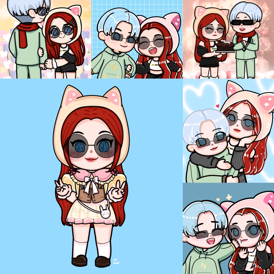 วาดภาพการ์ตูน - วาดภาพคาแรกเตอร์ CHIBI by.JIJIN STUDIO - 6