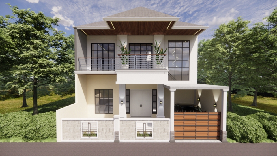 Jasa desain exterior 3d rumah minimalis modern, desain rumah idaman dengan harga terjangkau.