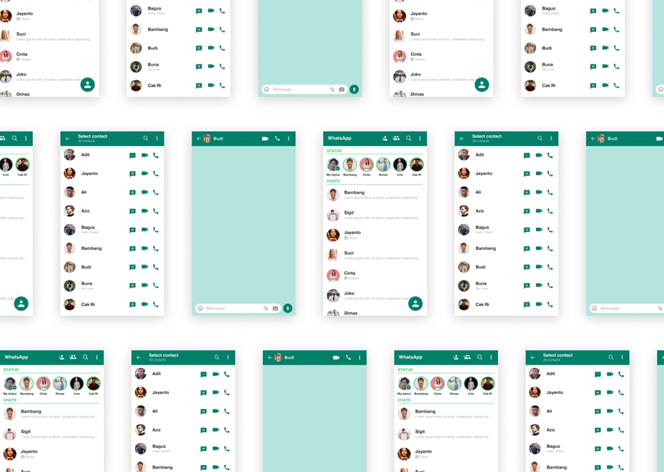 Contoh desain mockup aplikasi mobile dengan tampilan user interface (UI) dan user experience (UX) yang modern dan user-friendly, cocok untuk freelancer desain UI UX di Indonesia.