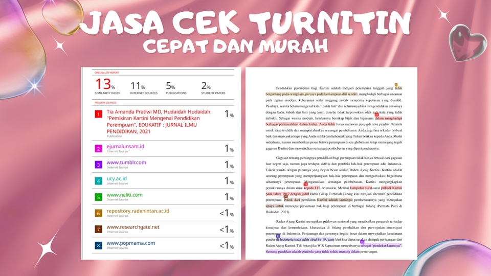 Jasa Cek Turnitin Online Termurah - CEK TURNITIN CEPAT, AMAN DAN MURAH MULAI 6.000 Cek deskripsi!!