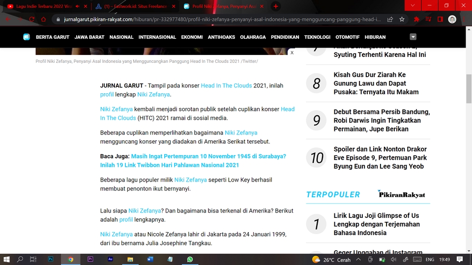 Jurnal Garut dan berita terkini tentang Syuting Terhenti Karena Hal Ini, Kisah Gus Dur Ziarah Ke Gunung Lawu, dan Debut Bersama Persib Bandung, terpopuler di Pikiran Rakyat.