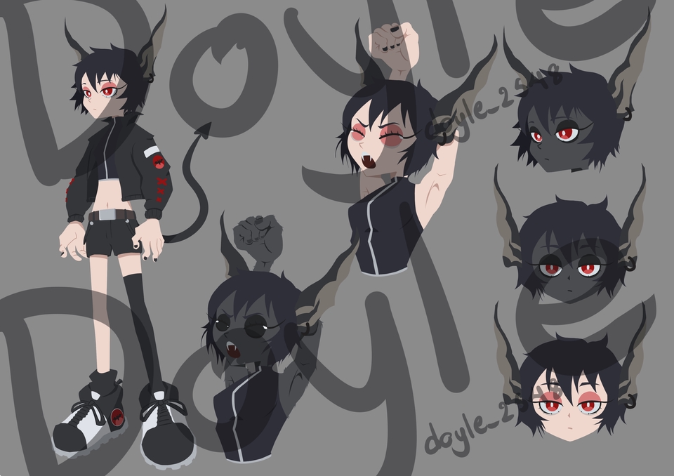 รับวาดรูปการ์ตูน สไตล์อนิเมะ 4 ตัวละคร