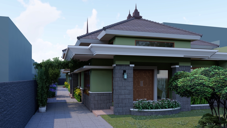 3D & Perspektif - Modeling 3D Bangunan + Render Gambar dan Video Animasi - 8