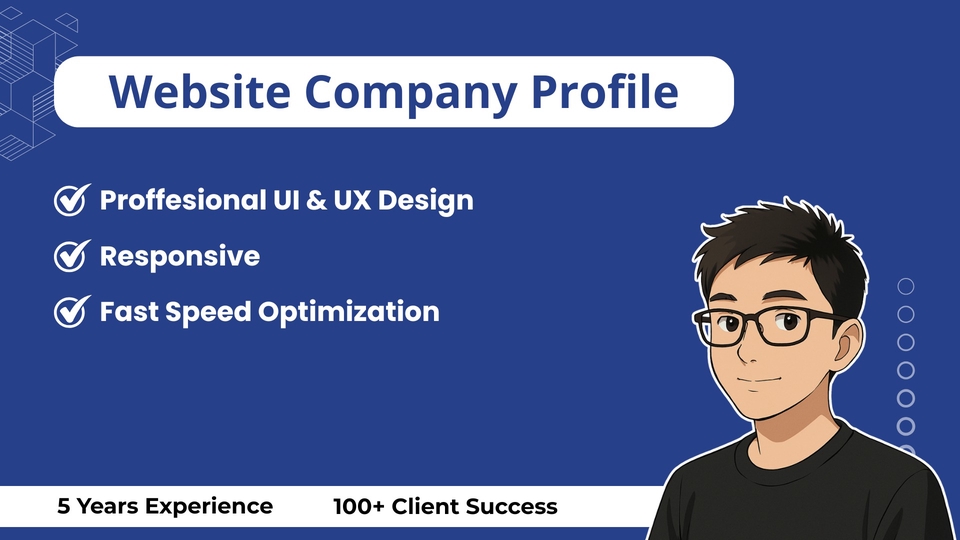 Jasa pembuatan website company profile dengan desain UI UX profesional, responsive, dan optimasi kecepatan website.