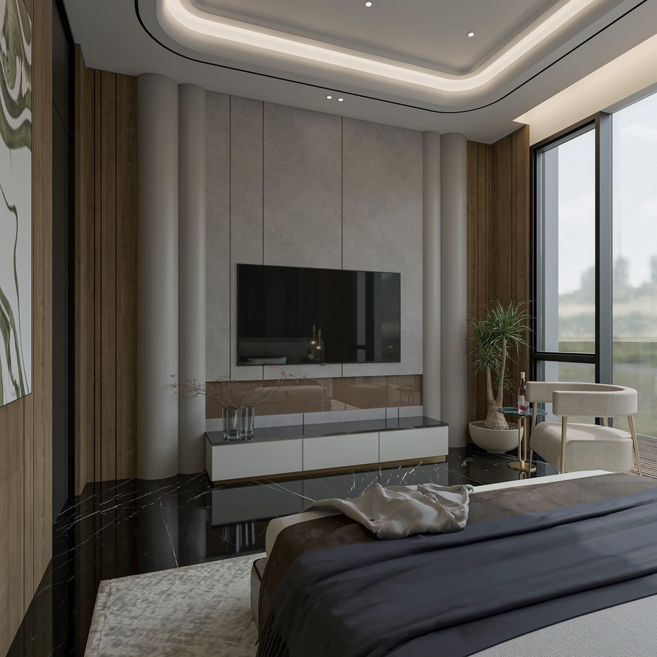 Jasa pembuatan video animasi 3d untuk ruang tamu dengan desain interior modern dan mewah.