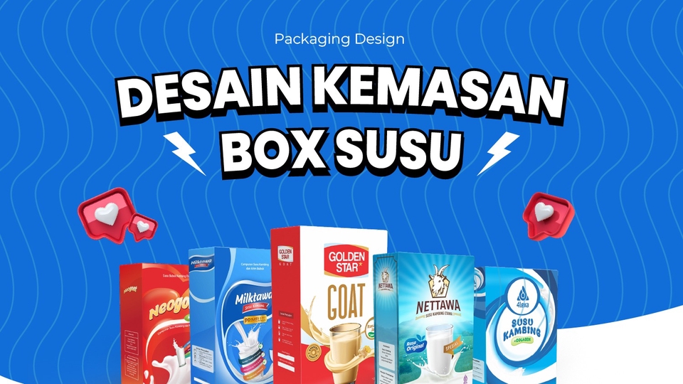 REVISI SEPUASNYA - DESAIN KEMASAN BOX SUSU / SUSU ETAWA / SUSU HERBAL / SUSU KAMBING - 2 JAM JADI