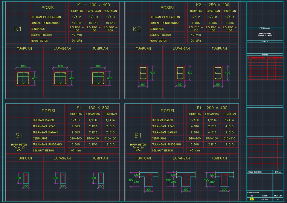 CAD Drawing - Jasa Analisis Struktur PBG Rumah Tinggal | Ruko | Kantor | Bangunan >2 Lantai - 10