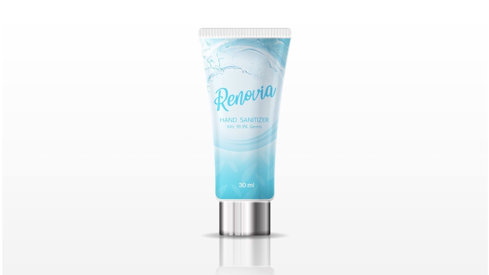ออกแบบแพคเกจจิ้งครีม Renovia Hand Sanitizer ขนาด 30 ml