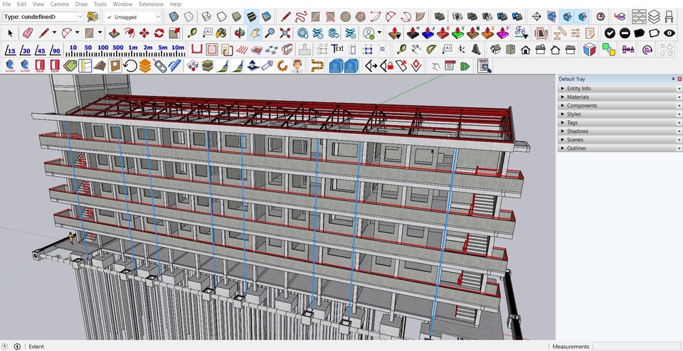 เขียนแบบวิศวกรรมและออกแบบโครงสร้าง - 3D แบบโครงสร้างและแบบสถาปัตย์สำหรับงานก่อสร้าง - 16