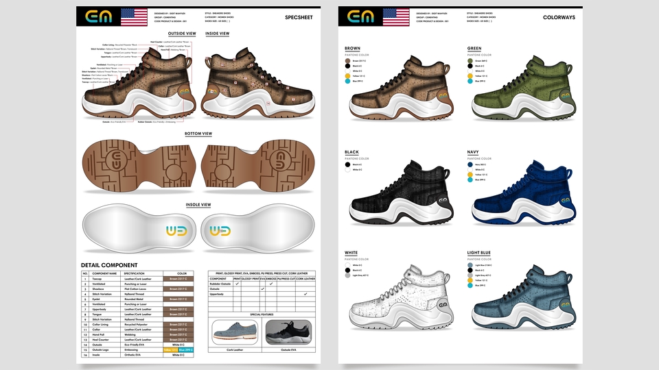 Gambar dan Ilustrasi - KONSEP DESAIN SEPATU MODERN DAN TRENDI DENGAN PAKET TEKNOLOGI DAN RENDER UNTUK MANUFACTURE - 24