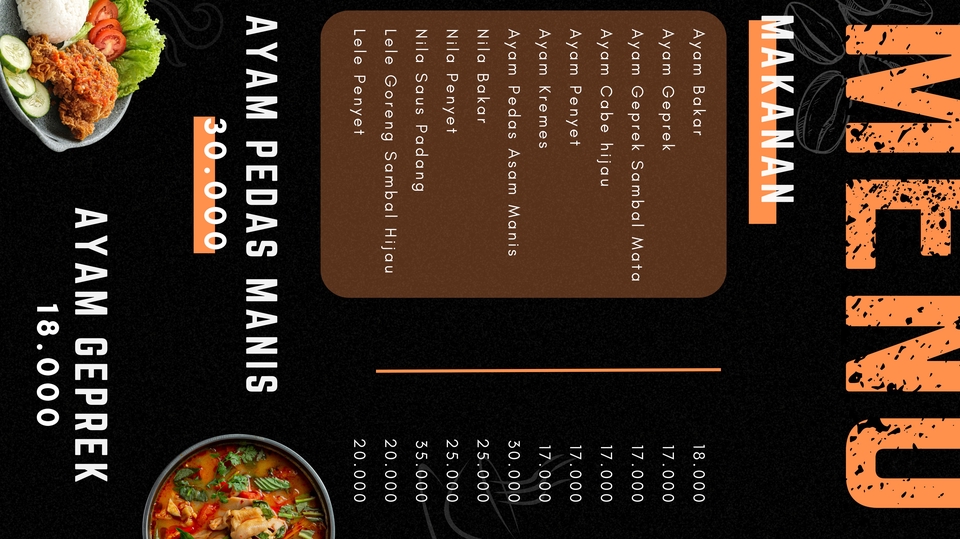 Menu Cafe Design 