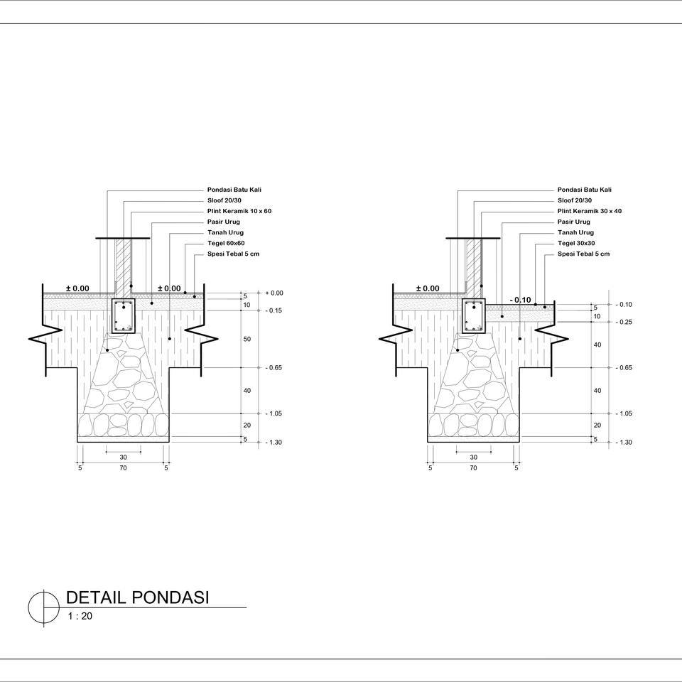Jasa drafter autocad murah, gambar detail pondasi rumah,  jasa arsitek drafter