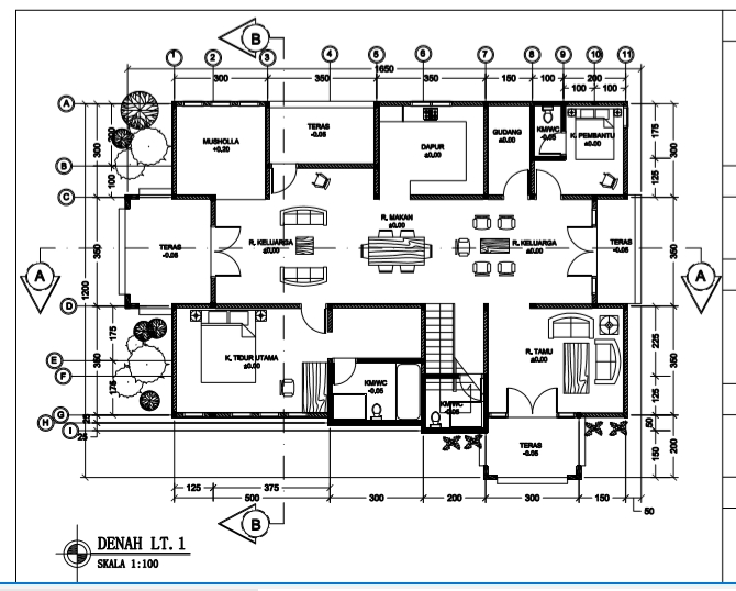 CAD Drawing - DESAIN GAMBAR KERJA RUMAH TINGGAL LENGKAP - 2