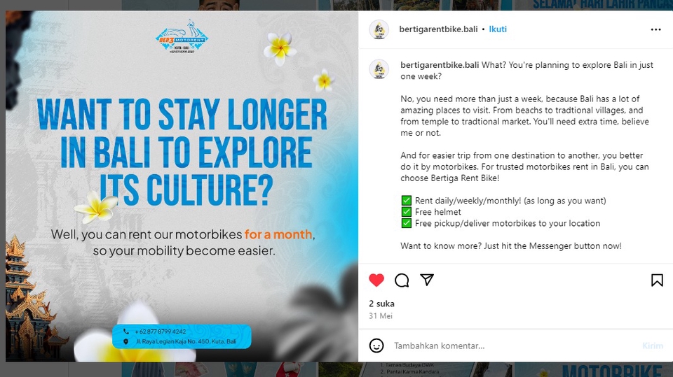 Jasa caption Instagram Bali, promosikan tempat wisata bali, caption untuk foto liburan di bali, caption lucu tentang bali.