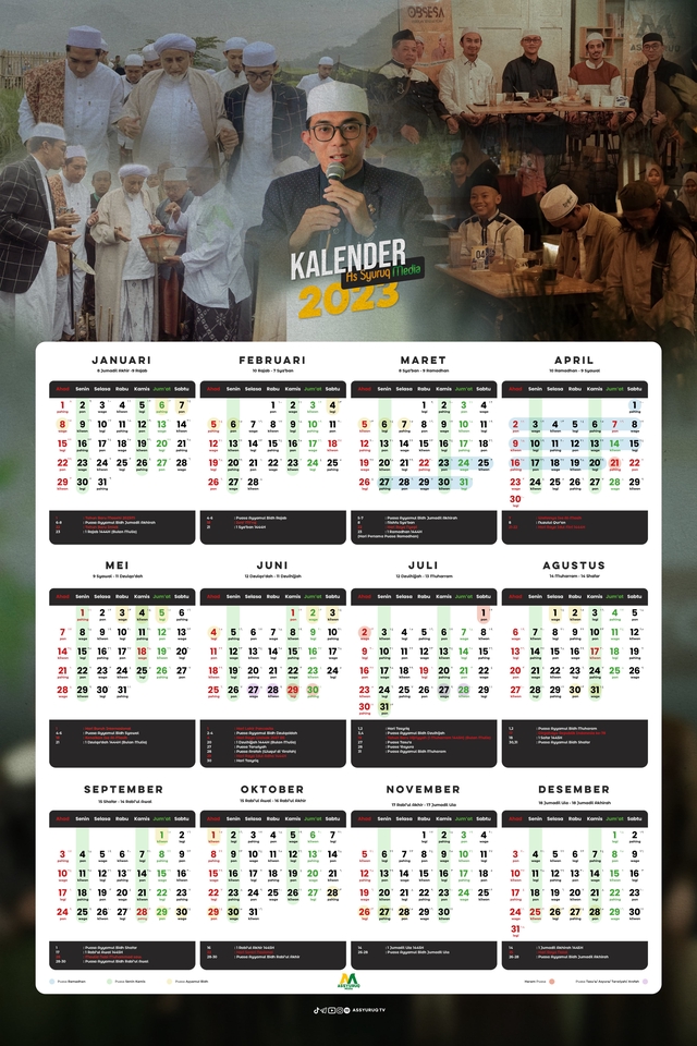 Desain Kalender Meja 2023 dengan desain elegan dan unik.