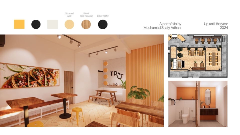 Desain Interior Cafe Minimalis Modern dengan Meja Kayu dan Kursi untuk Desain Interior Cafe