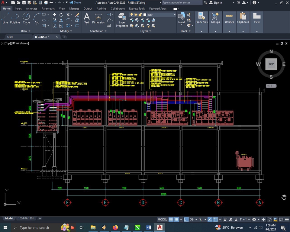Jasa drafter autocad freelance untuk gambar detail ruangan dan pencahayaan.