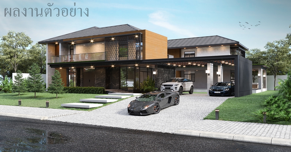 3D Perspective - รับทำและออกแบบ 3D Perspective Exterior - 3