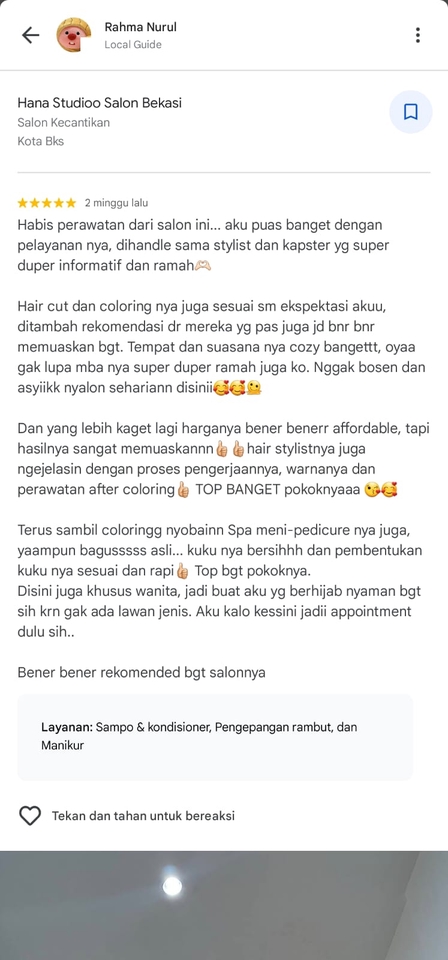 jasa review salon kecantikan di bekasi