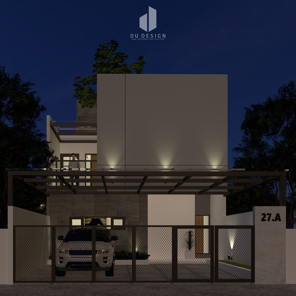 Jasa desain 3d exterior rumah minimalis modern dengan carport