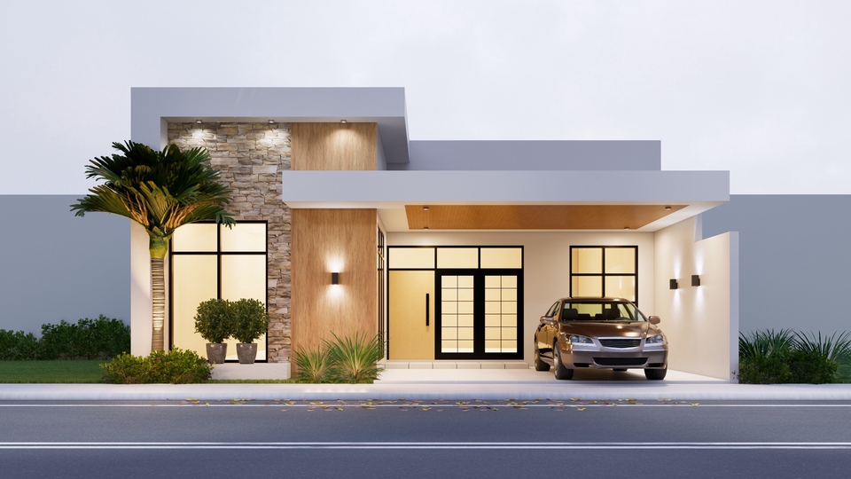 Jasa desain eksterior 3d rumah minimalis modern, desain rumah mewah, arsitektur rumah, desain arsitektur, jasa arsitek, jasa gambar 3d rumah.