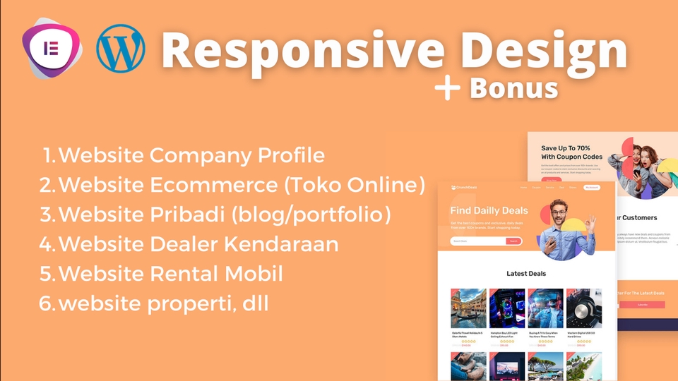 Web Development - Jasa Pembuatan Website Wordpress dan Elementor - Responsive Design Plus Bonus - 1