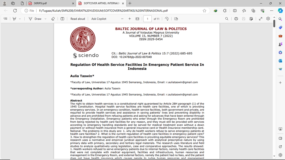 Jurnal penelitian hukum kesehatan tentang regulasi fasilitas kesehatan di Indonesia